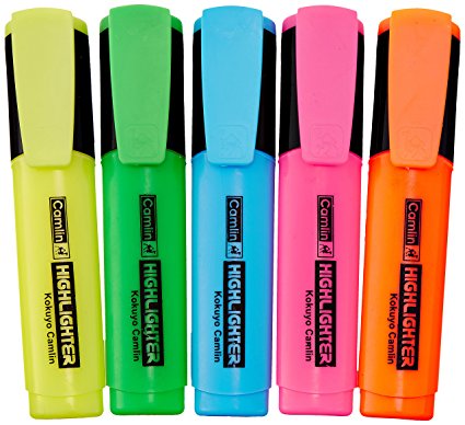 Camlin office highligher pen pack of 5 Assorted